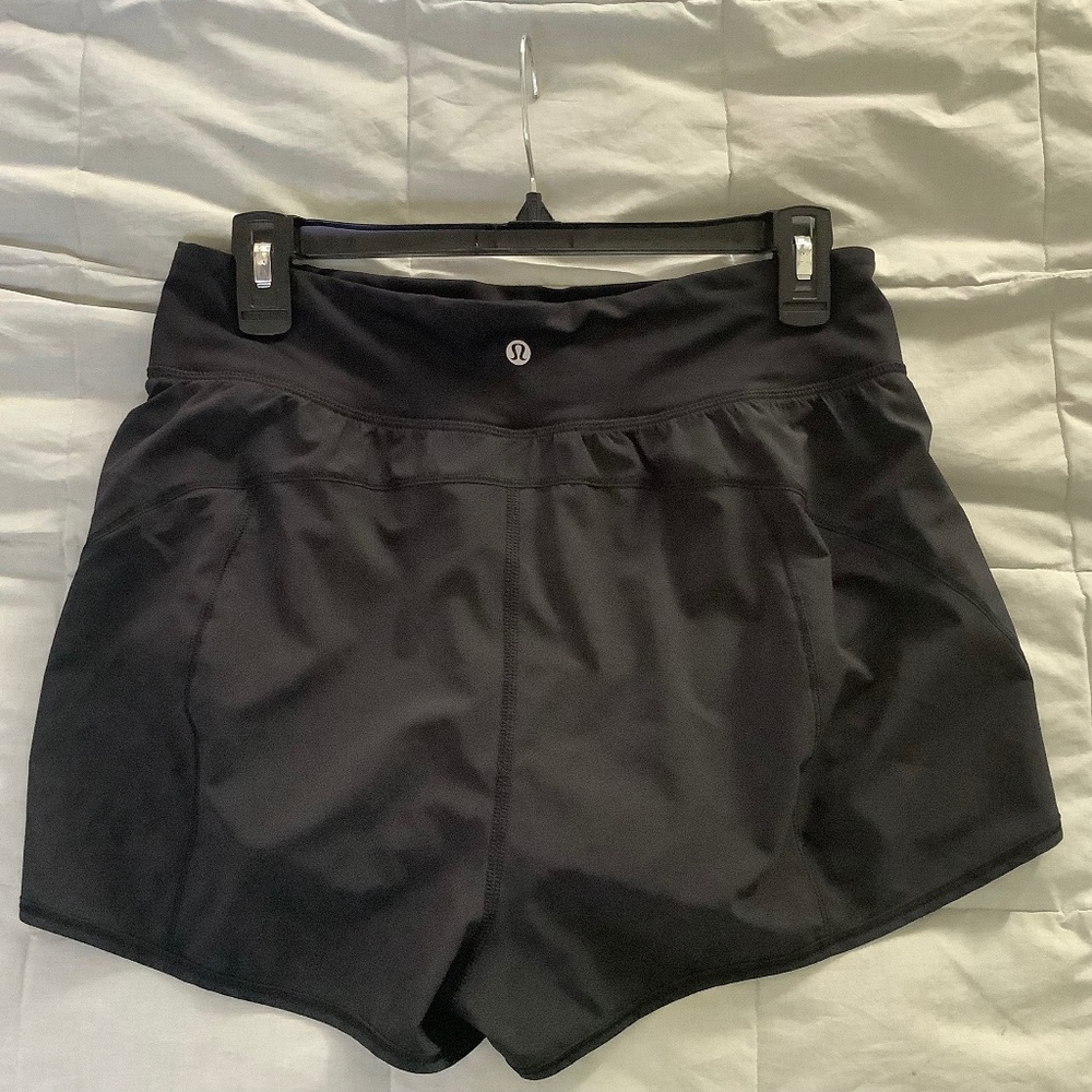 Lululemon black running shorts